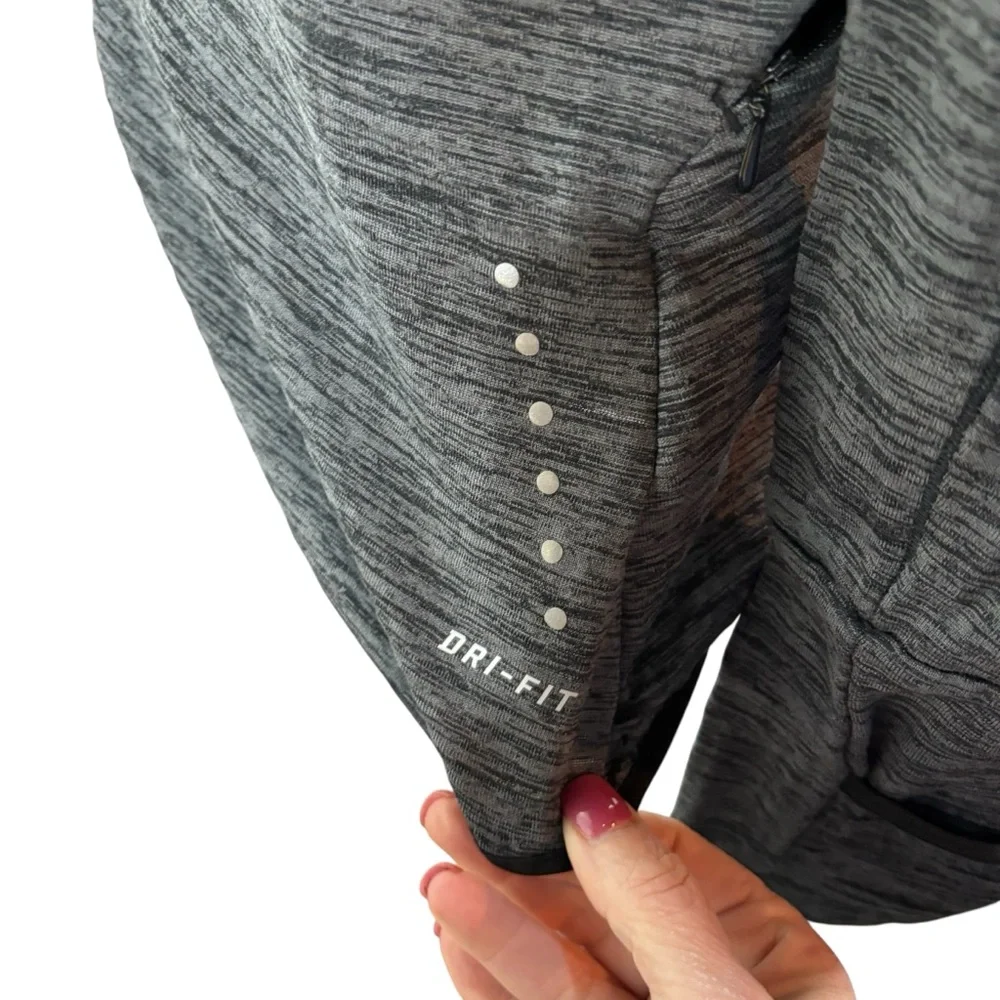 Nike Dri-FIT Element Half Zip Running Top Gray Space Dye Waffle Knit WomenM‎ #61